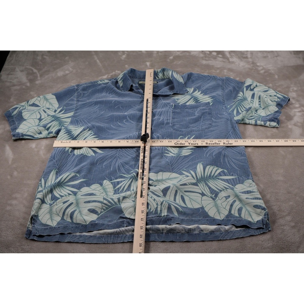 Tommy Bahama Shirt Mens XL Blue Silk Button Up Floral Relaxed Hawaiian - Picture 3 of 6